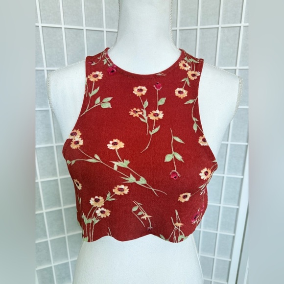 WeWoreWhat Danielle Bernstein Cropped Top Roses and Daisies| XS🔥CLEAR THE CLOSET - Picture 3 of 7
